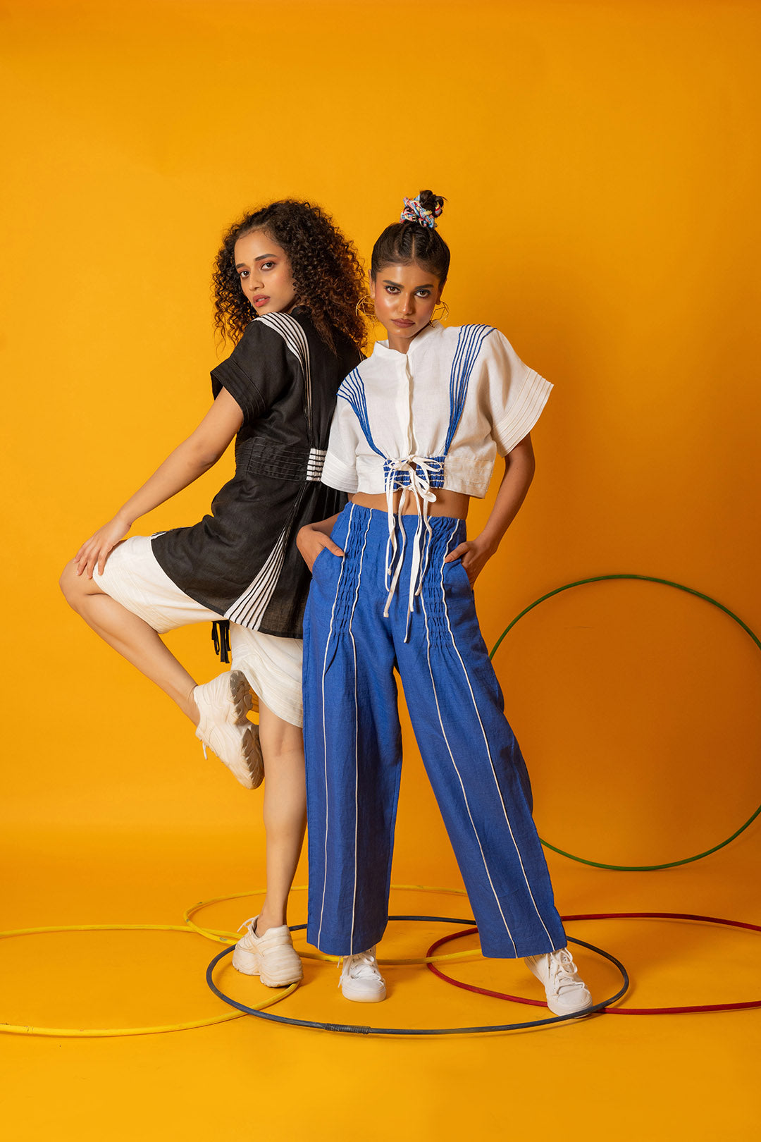 Blue Sapphire Ruched Pants