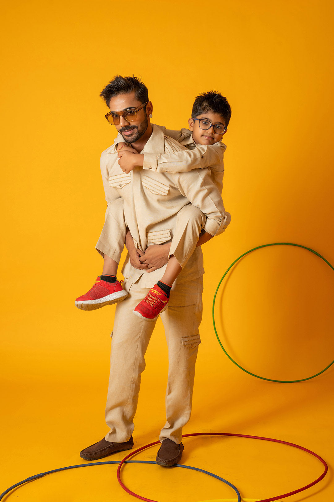 Beige Grit Cargo Trousers