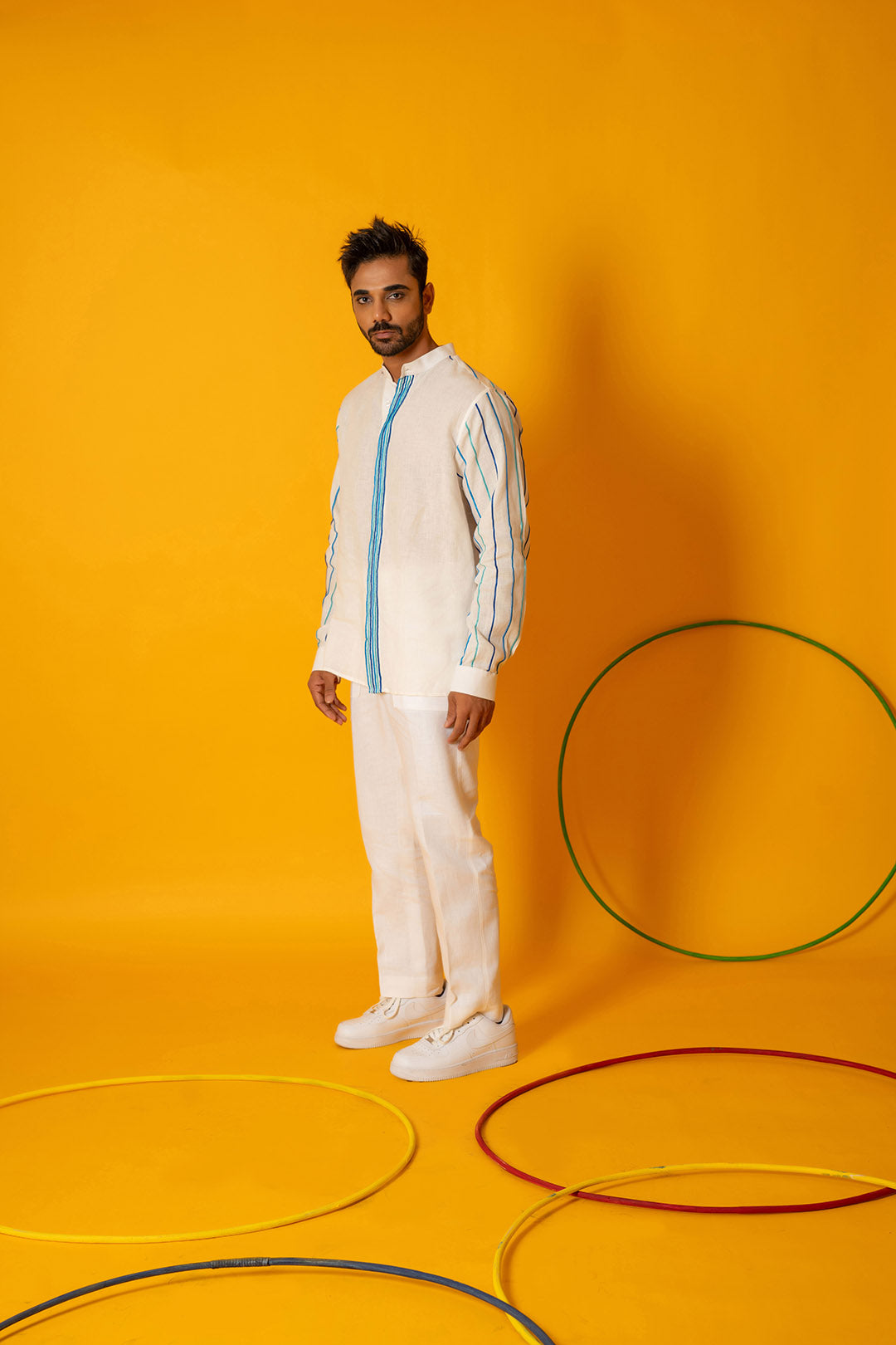White Cerulean Men Shirt