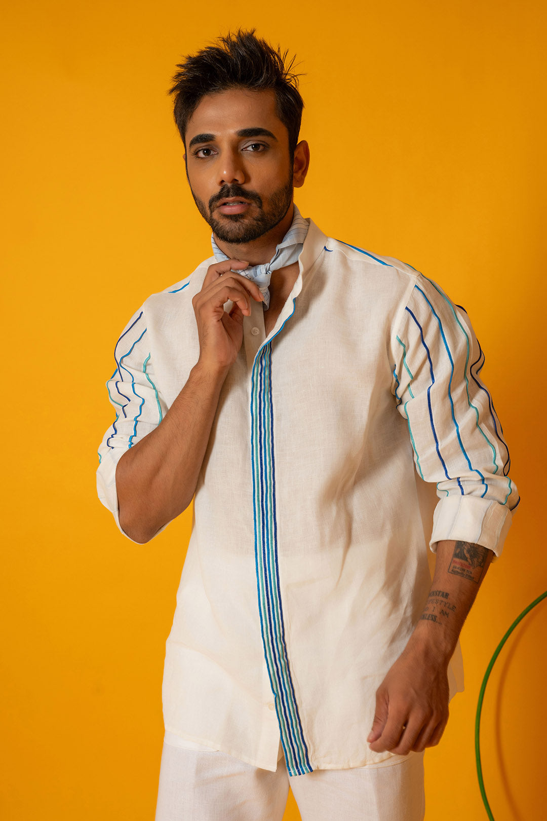 White Cerulean Men Shirt