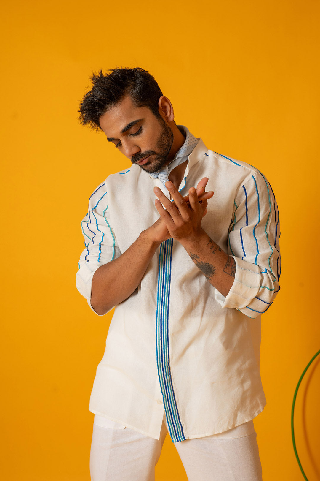 White Cerulean Men Shirt