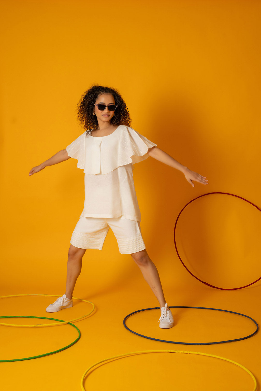White Moon-Flair Top