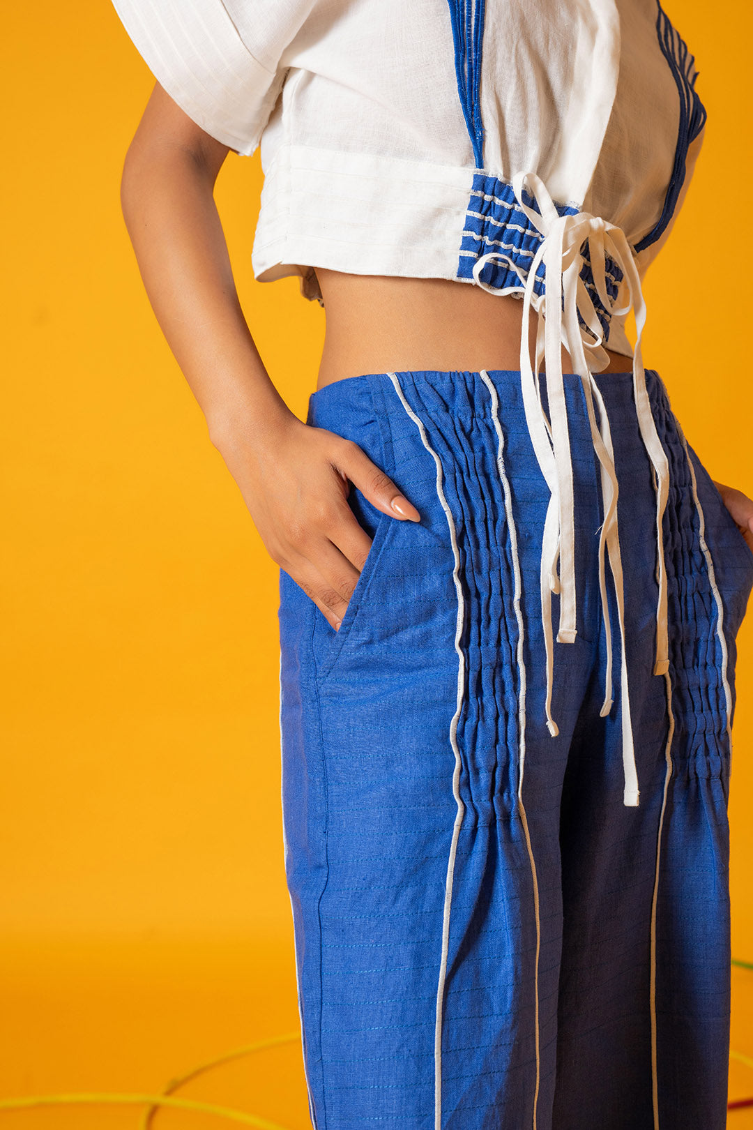 White Sapphire Ray Crop Top