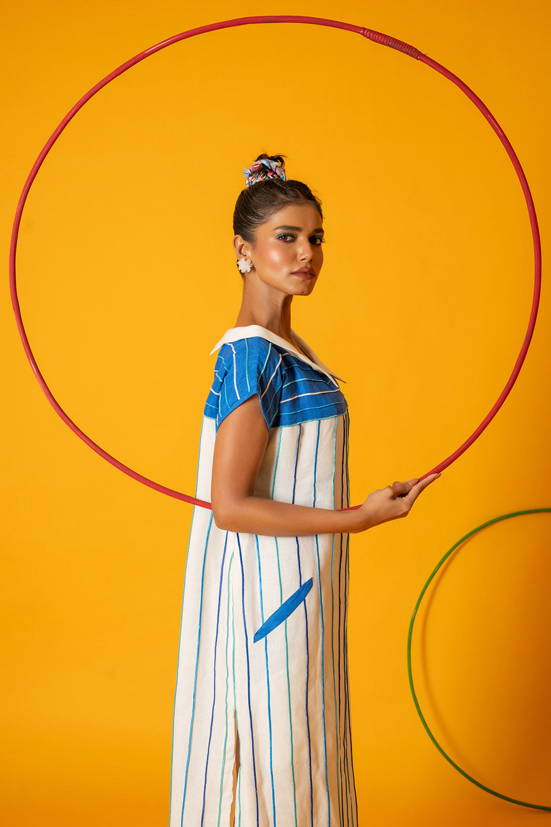 White & Blue Azure Elegance Dress