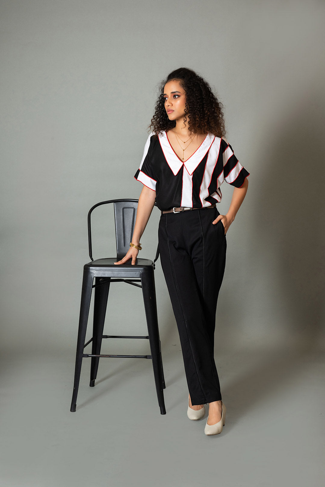 White & Black Mulatto Top