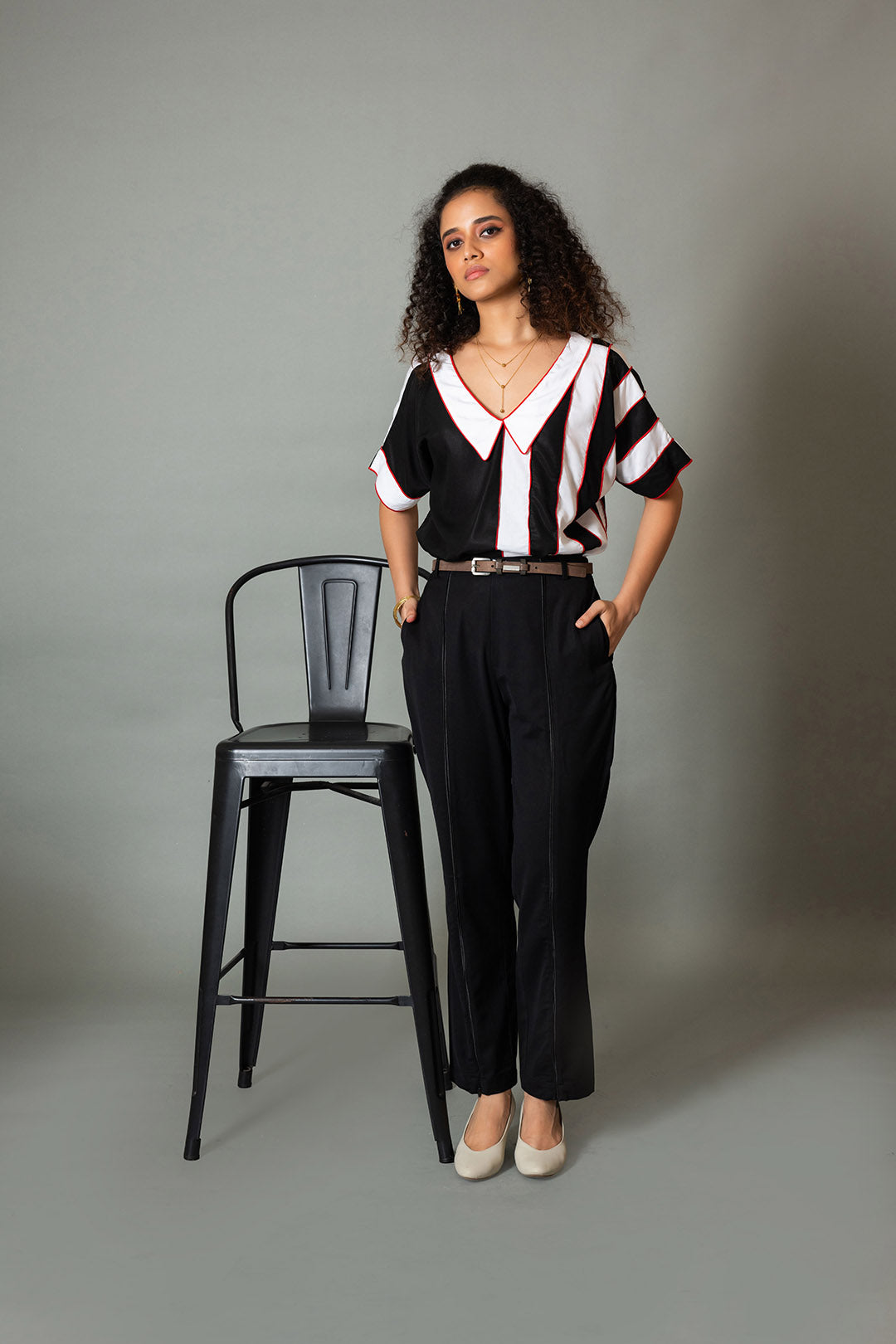 White & Black Mulatto Top