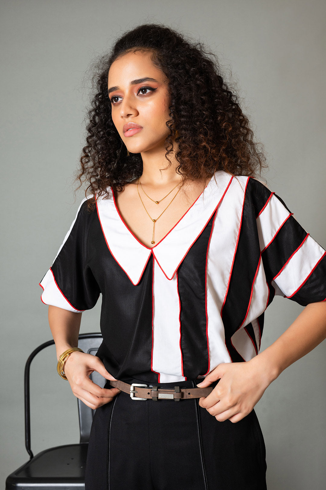 White & Black Mulatto Top