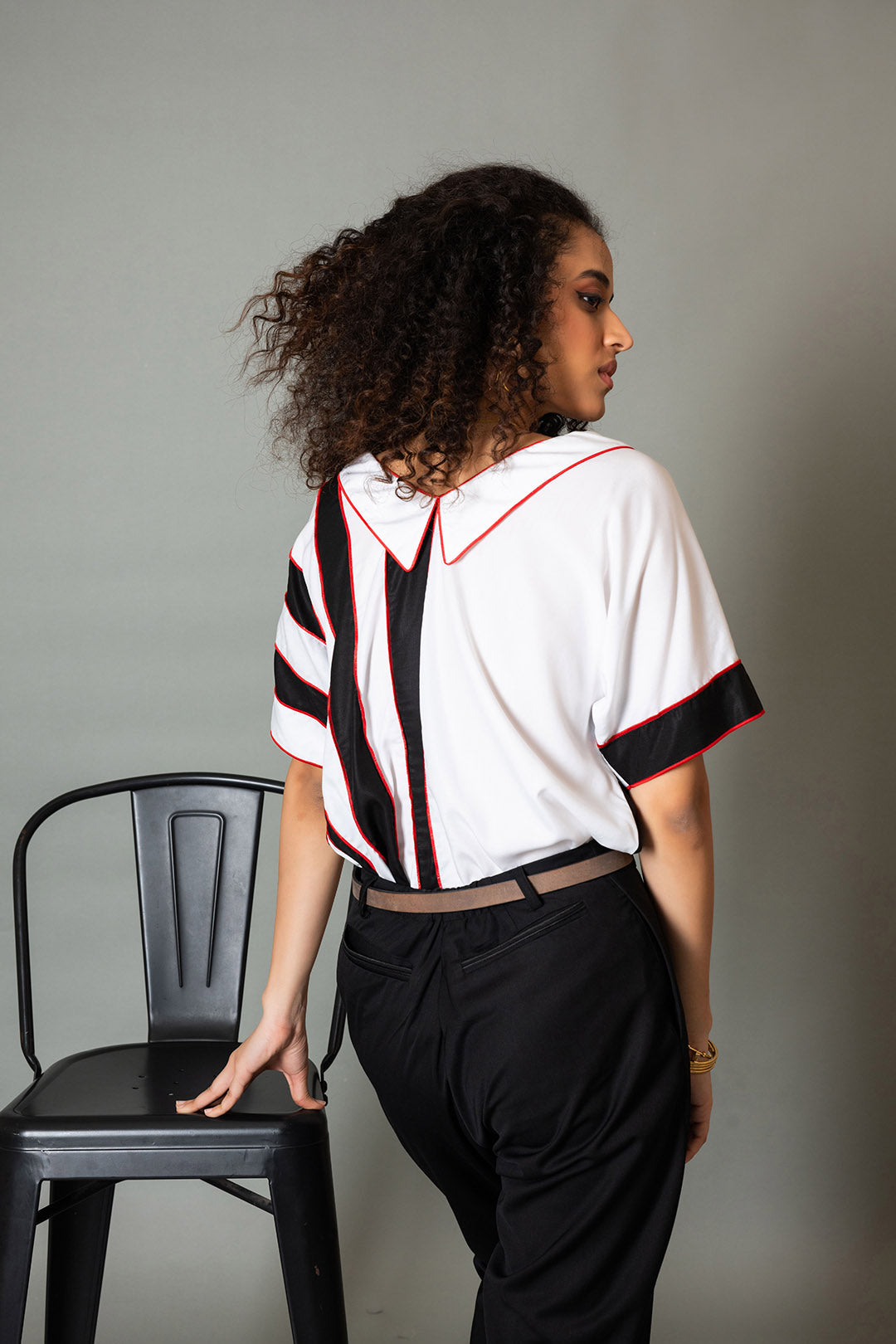 White & Black Mulatto Top