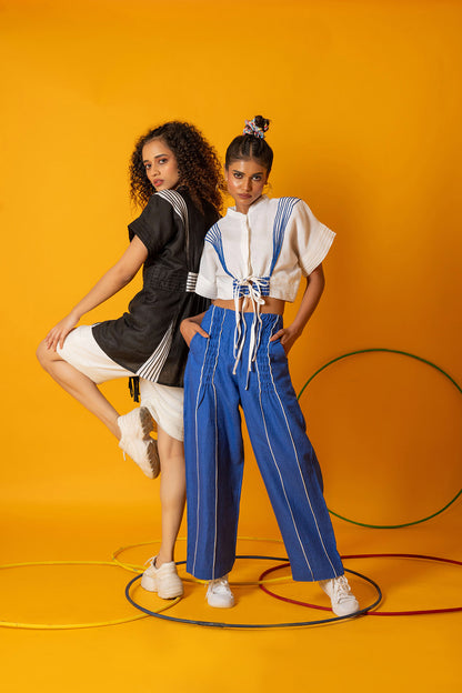 Blue Sapphire Ruched Pants