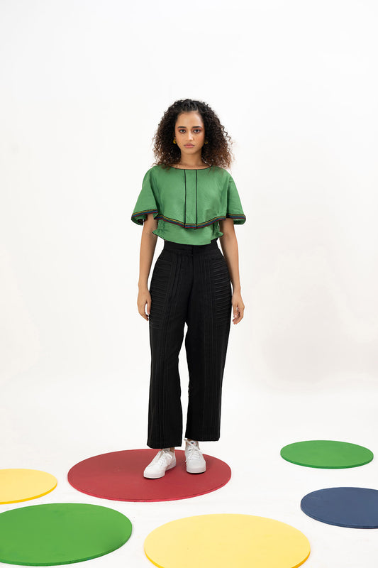 Green Lea-Flair Prism Crop Top