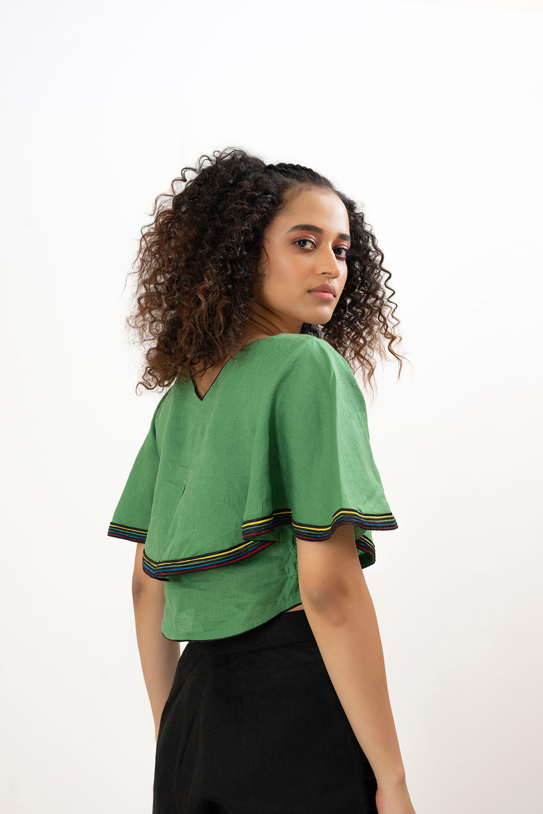 Green Lea-Flair Prism Crop Top