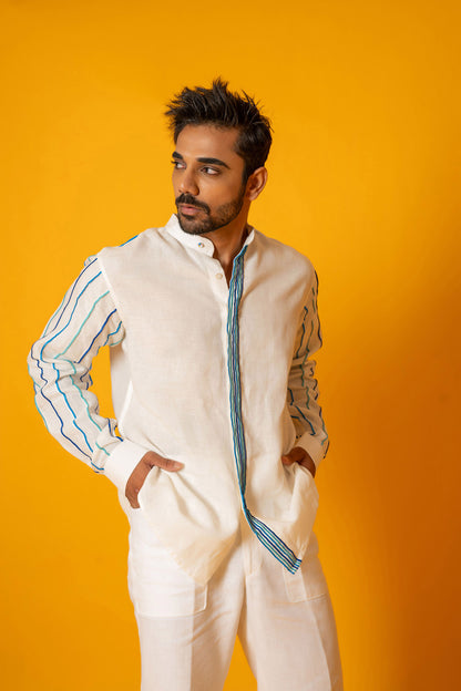White Cerulean Men Shirt