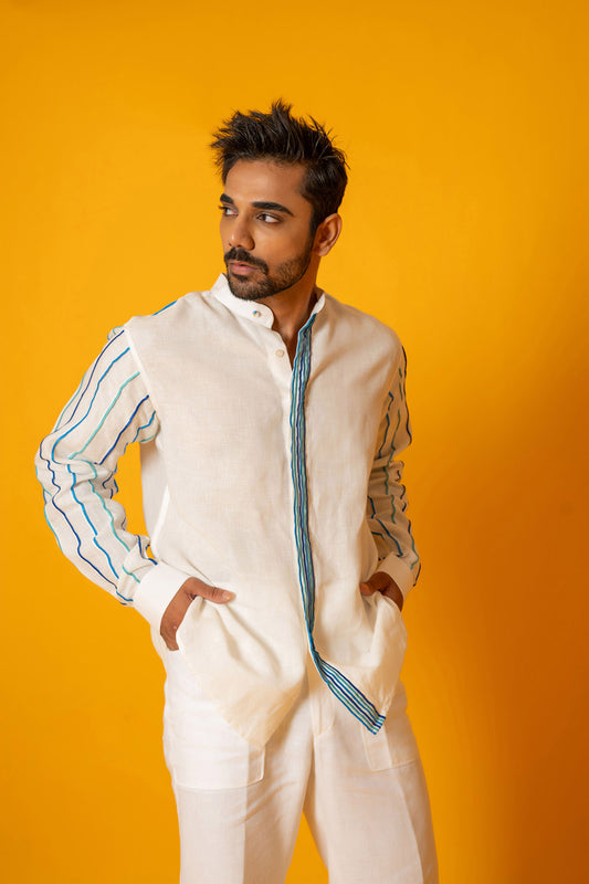 White Cerulean Men Shirt