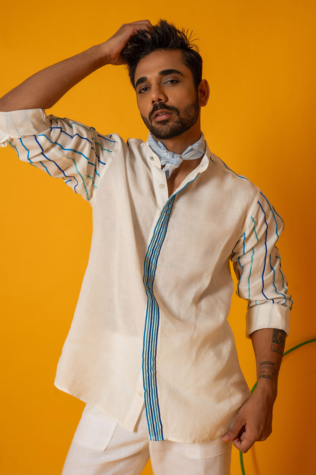 White Cerulean Men Shirt