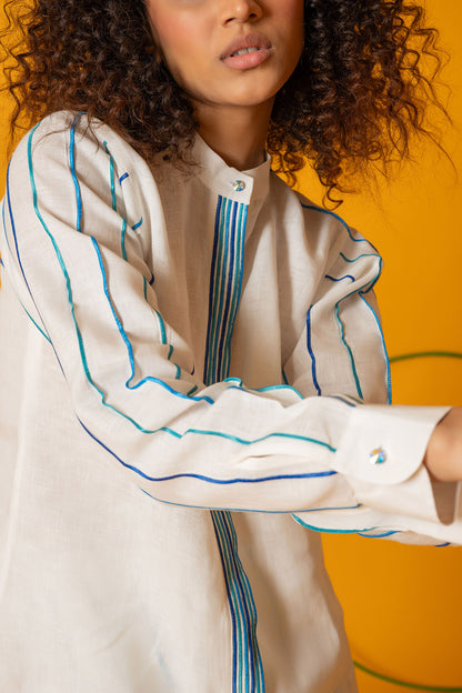 White Cerulean Women Shirt